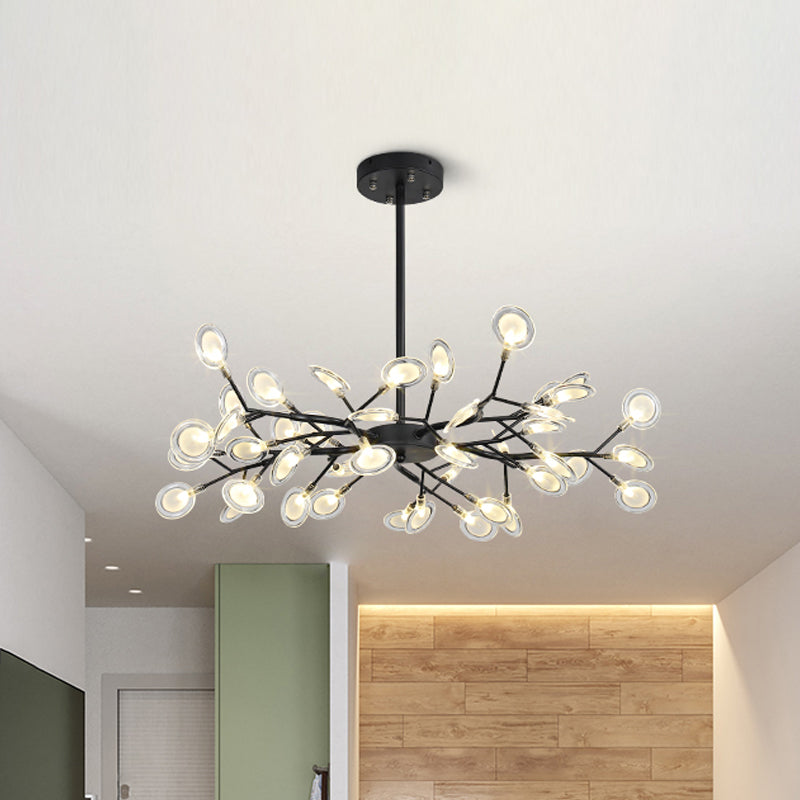 Contemporary Branching Design Chandelier Metallic Multi-Light Black Suspension Lamp Clearhalo 'Ceiling Lights' 'Chandeliers' 'Modern Chandeliers' 'Modern' Lighting' 1886878