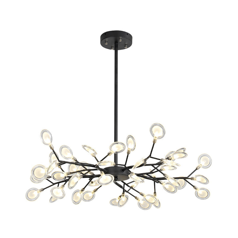 Contemporary Branching Design Chandelier Metallic Multi-Light Black Suspension Lamp Clearhalo 'Ceiling Lights' 'Chandeliers' 'Modern Chandeliers' 'Modern' Lighting' 1886879