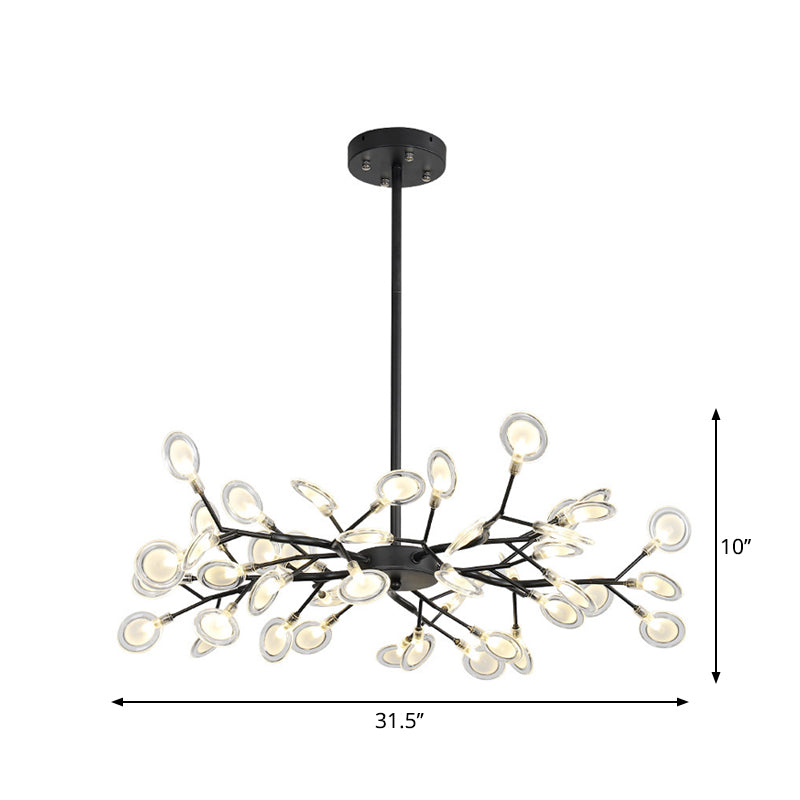 Contemporary Branching Design Chandelier Metallic Multi-Light Black Suspension Lamp Clearhalo 'Ceiling Lights' 'Chandeliers' 'Modern Chandeliers' 'Modern' Lighting' 1886880