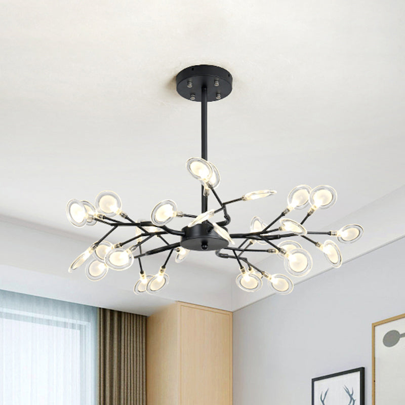 Contemporary Branching Design Chandelier Metallic Multi-Light Black Suspension Lamp Clearhalo 'Ceiling Lights' 'Chandeliers' 'Modern Chandeliers' 'Modern' Lighting' 1886882