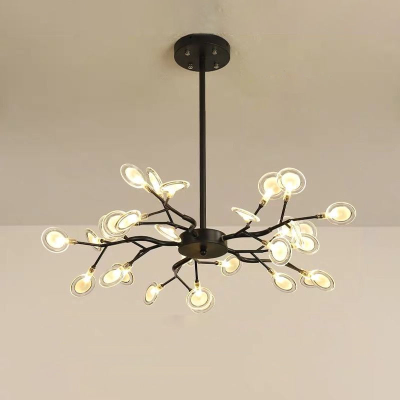 Contemporary Branching Design Chandelier Metallic Multi-Light Black Suspension Lamp Clearhalo 'Ceiling Lights' 'Chandeliers' 'Modern Chandeliers' 'Modern' Lighting' 1886883