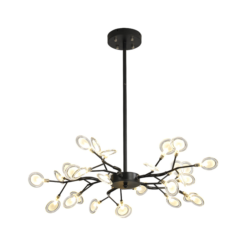 Contemporary Branching Design Chandelier Metallic Multi-Light Black Suspension Lamp Clearhalo 'Ceiling Lights' 'Chandeliers' 'Modern Chandeliers' 'Modern' Lighting' 1886884