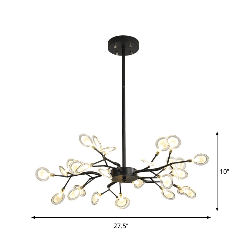 Contemporary Branching Design Chandelier Metallic Multi-Light Black Suspension Lamp Clearhalo 'Ceiling Lights' 'Chandeliers' 'Modern Chandeliers' 'Modern' Lighting' 1886885