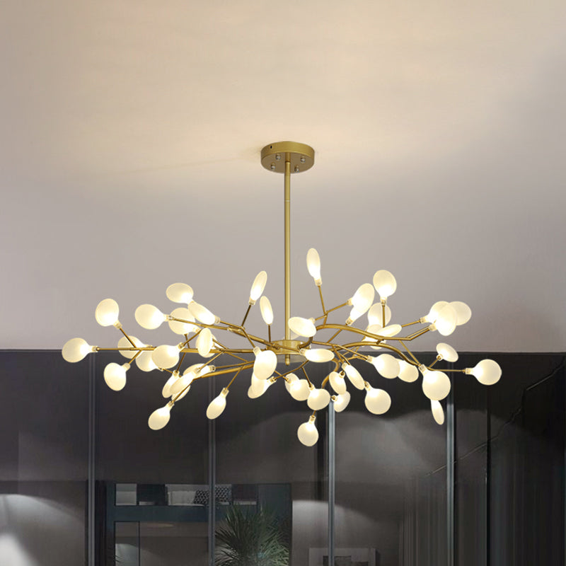 Frosted Flat Shade Ceiling Pendant Multi-Light Post Modern Metal Chandelier for Sitting Room Clearhalo 'Ceiling Lights' 'Chandeliers' 'Modern Chandeliers' 'Modern' Lighting' 1886932