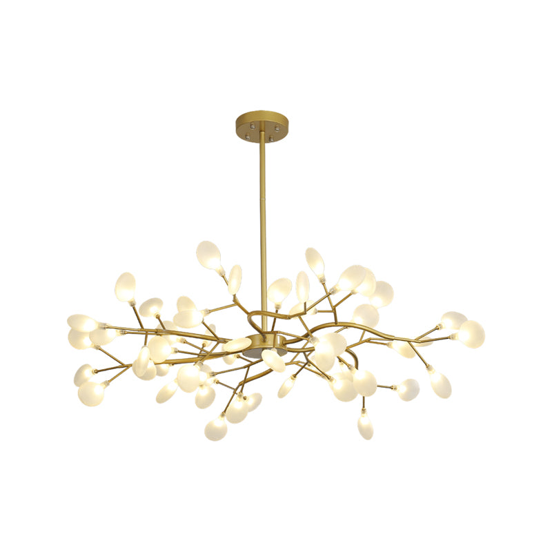 Frosted Flat Shade Ceiling Pendant Multi-Light Post Modern Metal Chandelier for Sitting Room Clearhalo 'Ceiling Lights' 'Chandeliers' 'Modern Chandeliers' 'Modern' Lighting' 1886934