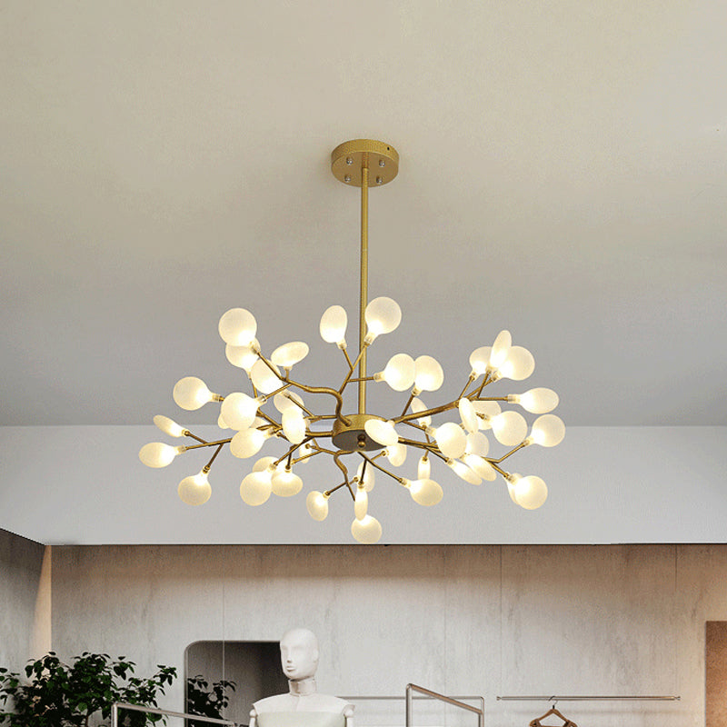 Frosted Flat Shade Ceiling Pendant Multi-Light Post Modern Metal Chandelier for Sitting Room Clearhalo 'Ceiling Lights' 'Chandeliers' 'Modern Chandeliers' 'Modern' Lighting' 1886937