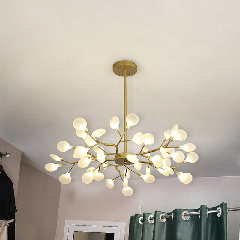 Frosted Flat Shade Ceiling Pendant Multi-Light Post Modern Metal Chandelier for Sitting Room Clearhalo 'Ceiling Lights' 'Chandeliers' 'Modern Chandeliers' 'Modern' Lighting' 1886938