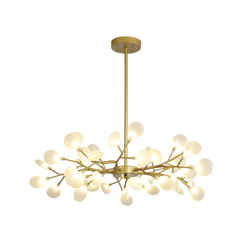 Frosted Flat Shade Ceiling Pendant Multi-Light Post Modern Metal Chandelier for Sitting Room Clearhalo 'Ceiling Lights' 'Chandeliers' 'Modern Chandeliers' 'Modern' Lighting' 1886939