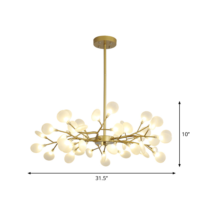 Frosted Flat Shade Ceiling Pendant Multi-Light Post Modern Metal Chandelier for Sitting Room Clearhalo 'Ceiling Lights' 'Chandeliers' 'Modern Chandeliers' 'Modern' Lighting' 1886940