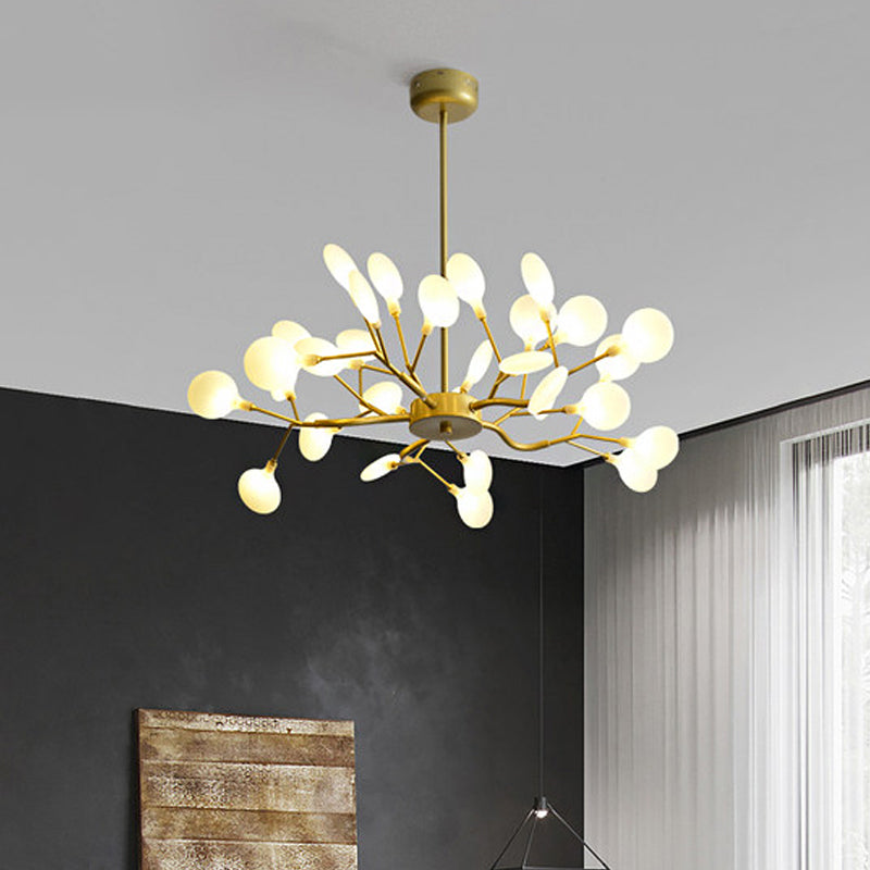 Frosted Flat Shade Ceiling Pendant Multi-Light Post Modern Metal Chandelier for Sitting Room Clearhalo 'Ceiling Lights' 'Chandeliers' 'Modern Chandeliers' 'Modern' Lighting' 1886942