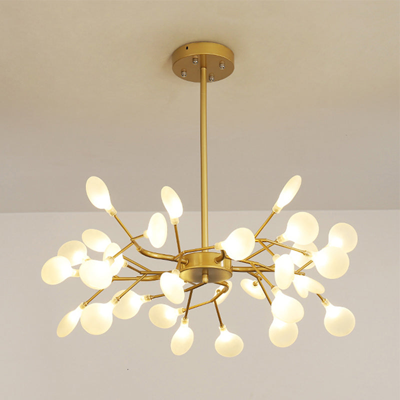 Frosted Flat Shade Ceiling Pendant Multi-Light Post Modern Metal Chandelier for Sitting Room Clearhalo 'Ceiling Lights' 'Chandeliers' 'Modern Chandeliers' 'Modern' Lighting' 1886943