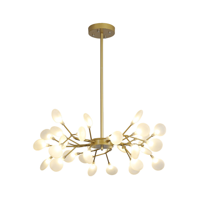 Frosted Flat Shade Ceiling Pendant Multi-Light Post Modern Metal Chandelier for Sitting Room Clearhalo 'Ceiling Lights' 'Chandeliers' 'Modern Chandeliers' 'Modern' Lighting' 1886944