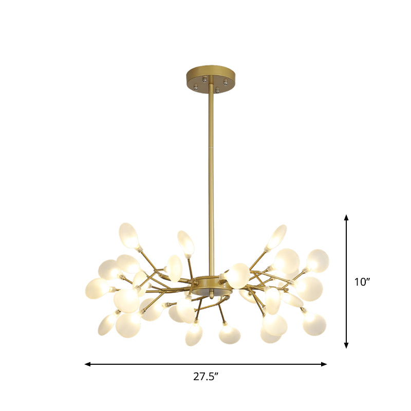 Frosted Flat Shade Ceiling Pendant Multi-Light Post Modern Metal Chandelier for Sitting Room Clearhalo 'Ceiling Lights' 'Chandeliers' 'Modern Chandeliers' 'Modern' Lighting' 1886945