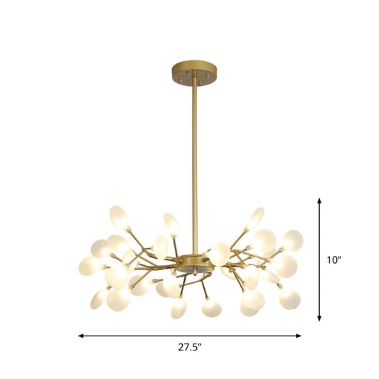 Frosted Flat Shade Ceiling Pendant Multi-Light Post Modern Metal Chandelier for Sitting Room Clearhalo 'Ceiling Lights' 'Chandeliers' 'Modern Chandeliers' 'Modern' Lighting' 1886945