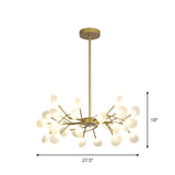 Frosted Flat Shade Ceiling Pendant Multi-Light Post Modern Metal Chandelier for Sitting Room Clearhalo 'Ceiling Lights' 'Chandeliers' 'Modern Chandeliers' 'Modern' Lighting' 1886945