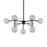 Metal Line Suspension Light with Clear Modo Modern Style Chandelier in Black for Dining Room Clearhalo 'Ceiling Lights' 'Chandeliers' 'Modern Chandeliers' 'Modern' Lighting' 188695