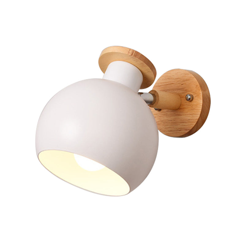 Rotatable Metal Spherical Sconce Light Kindergarten 1 Light Macaron Wall Lamp Clearhalo 'Wall Lamps & Sconces' 'Wall Lights' Lighting' 188718