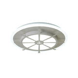 Metal Compass Flush Mount Light Dining Room Nautical Style Ceiling Lamp in White Finish Clearhalo 'Ceiling Lights' 'Close To Ceiling Lights' 'Close to ceiling' 'Flush mount' Lighting' 188734