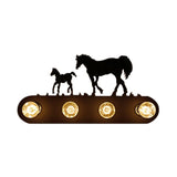 Black Conveyor Belt Wall Light with Horse 4 Lights Antique Metal Sconce Light for Restaurant Clearhalo 'Wall Lamps & Sconces' 'Wall Lights' Lighting' 188778