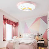 Acrylic Round Flush Mount Light with Doggy Kid Bedroom Lovely Ceiling Light in Pink Clearhalo 'Ceiling Lights' 'Close To Ceiling Lights' 'Close to ceiling' 'Flush mount' Lighting' 188787