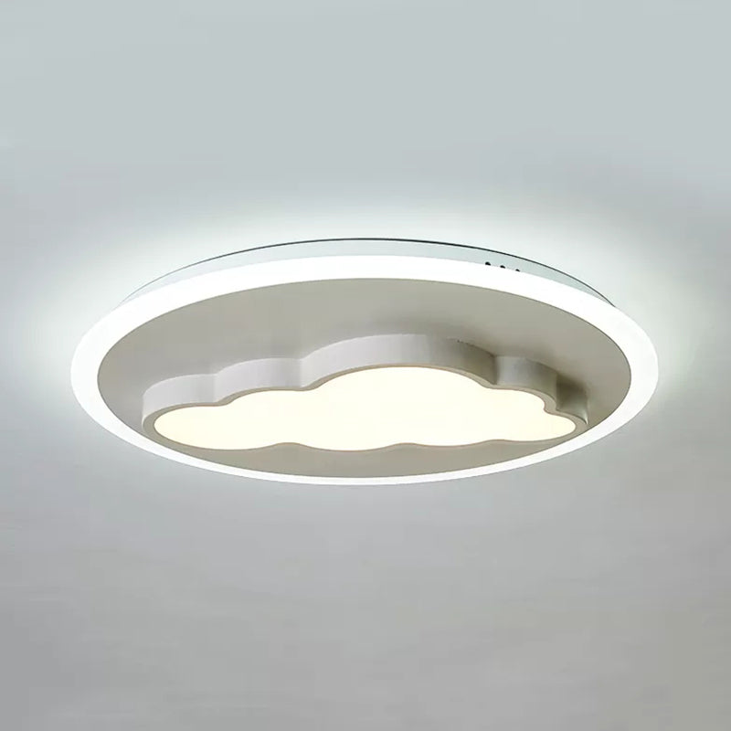 Big O Flush Mount Light with Cloud Modern Stylish Acrylic Ceiling Light in White for Kitchen White Warm Clearhalo 'Ceiling Lights' 'Close To Ceiling Lights' 'Close to ceiling' 'Flush mount' Lighting' 188792