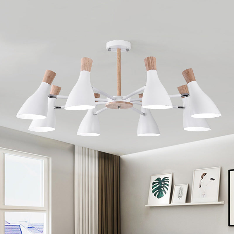 Macaron Style Pendant Light Bottle Shape 8 Bulbs Metal Chandelier for Living Room Clearhalo 'Ceiling Lights' 'Chandeliers' Lighting' options 188958