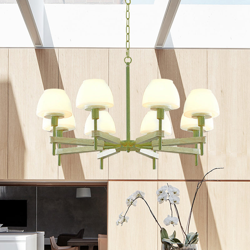 Kids Urn Shade Hanging Lamp Metal & Glass 6 Lights Chandelier for Child Bedroom Green Clearhalo 'Ceiling Lights' 'Chandeliers' Lighting' options 189024_b0af4f4f-c3de-4b62-a7a5-3163bc130417