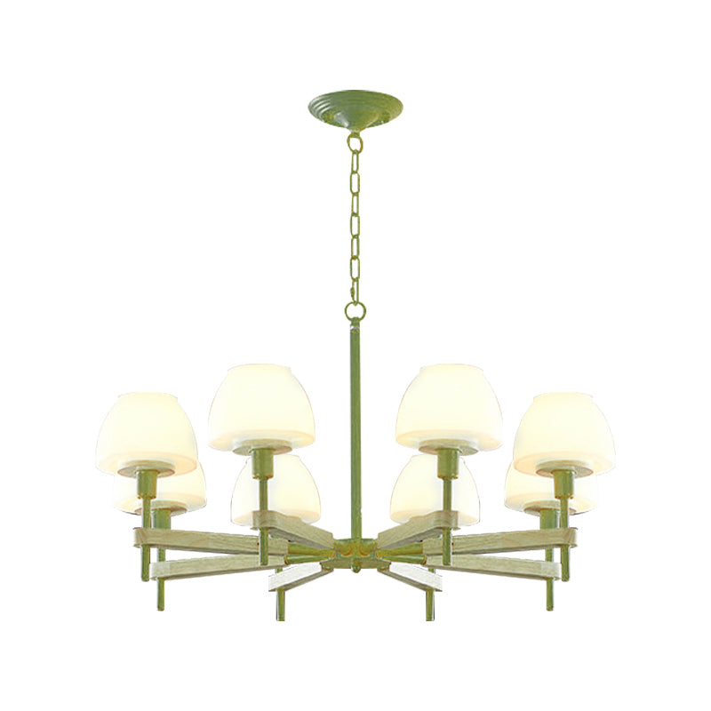 Kids Urn Shade Hanging Lamp Metal & Glass 6 Lights Chandelier for Child Bedroom Clearhalo 'Ceiling Lights' 'Chandeliers' Lighting' options 189026