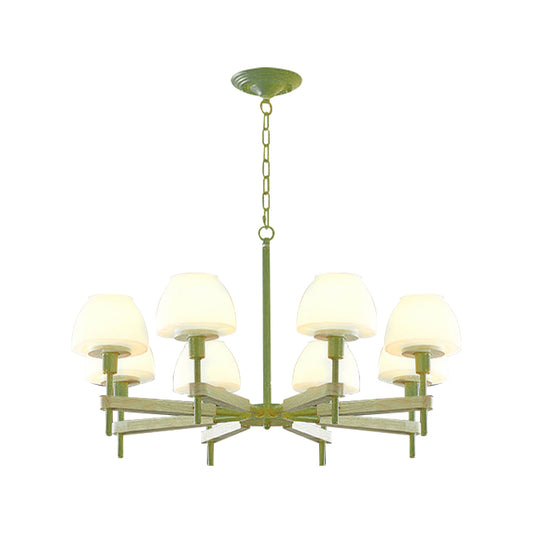 Kids Urn Shade Hanging Lamp Metal & Glass 6 Lights Chandelier for Child Bedroom Clearhalo 'Ceiling Lights' 'Chandeliers' Lighting' options 189026