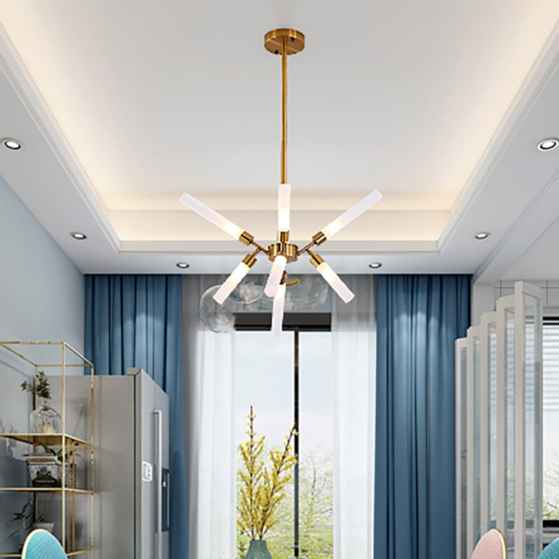 Contemporary Spark Shape Hanging Light 8 Lights Metal Chandelier for Bedroom Cloth Shop Gold Clearhalo 'Ceiling Lights' 'Chandeliers' 'Modern Chandeliers' 'Modern' Lighting' 189051