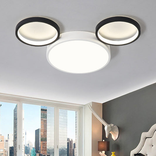 Mouse Shaped Ceiling Lamp Simple Style Acrylic Flush Mount Light in White for Child Bedroom White Clearhalo 'Ceiling Lights' 'Close To Ceiling Lights' 'Close to ceiling' 'Flush mount' Lighting' 189077