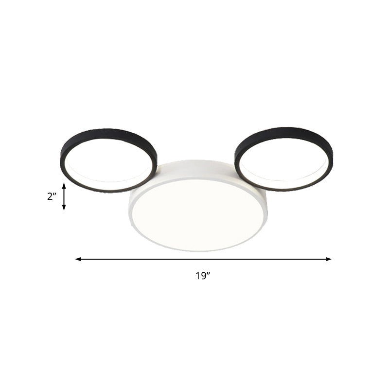 Mouse Shaped Ceiling Lamp Simple Style Acrylic Flush Mount Light in White for Child Bedroom Clearhalo 'Ceiling Lights' 'Close To Ceiling Lights' 'Close to ceiling' 'Flush mount' Lighting' 189081