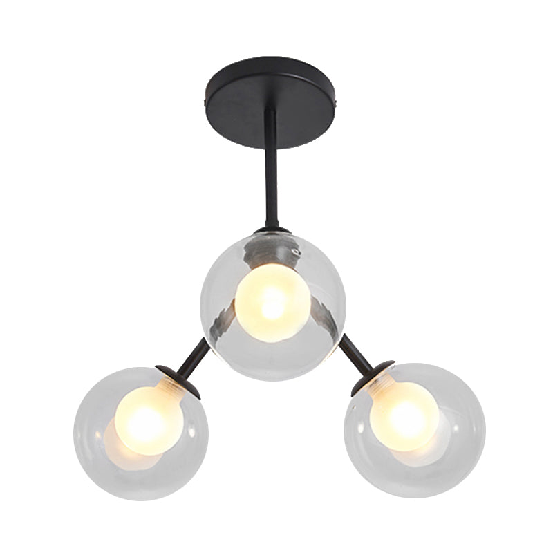 Modern Style Modo Chandelier 3 Lights Metal Flush Mount Light for Kid Bedroom Restaurant Clearhalo 'Ceiling Lights' 'Chandeliers' 'Modern Chandeliers' 'Modern' Lighting' 189108