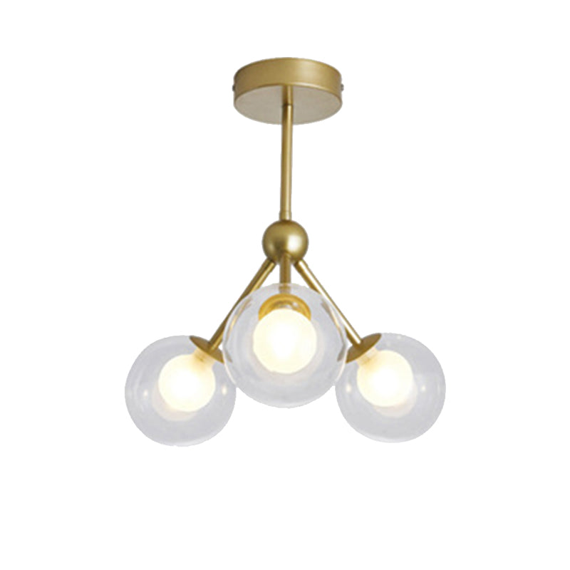 Modern Style Modo Chandelier 3 Lights Metal Flush Mount Light for Kid Bedroom Restaurant Clearhalo 'Ceiling Lights' 'Chandeliers' 'Modern Chandeliers' 'Modern' Lighting' 189110