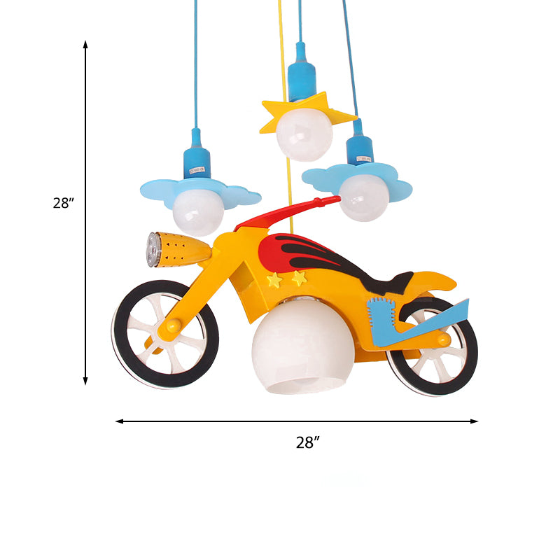 Child Bedroom Motor Pendant Light Cartoon Cute Hanging Light in Yellow for Game Room Clearhalo 'Ceiling Lights' 'Pendant Lights' 'Pendants' Lighting' 189123