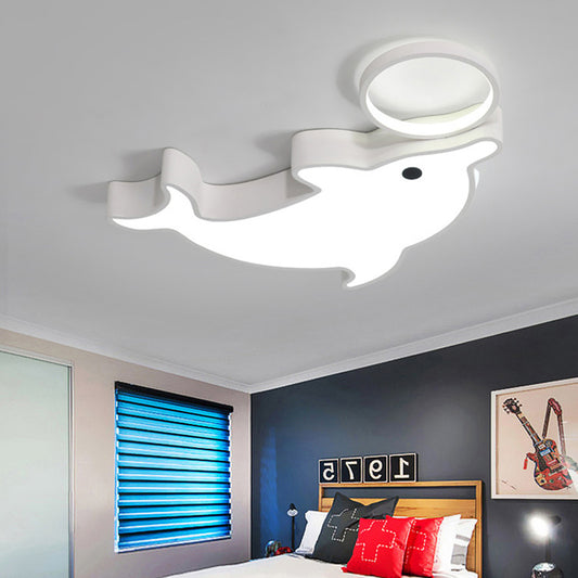 Baby Bedroom Performing Flush Mount Light Acrylic Modern Ceiling Lamp in Blue Finish White Clearhalo 'Ceiling Lights' 'Close To Ceiling Lights' 'Close to ceiling' 'Flush mount' Lighting' 189128