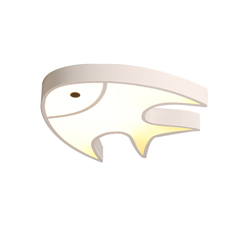 Kids Fish Shaped Ceiling Light Metal & Acrylic Flushmount Light in White for Kindergarten Clearhalo 'Ceiling Lights' 'Close To Ceiling Lights' 'Close to ceiling' 'Flush mount' Lighting' 189140