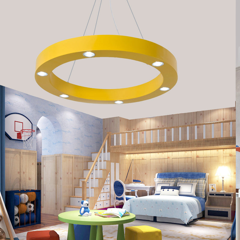 Game Room Ring Hanging Light Metal Modern Lovely LED Ceiling Pendant Clearhalo 'Ceiling Lights' 'Pendant Lights' 'Pendants' Lighting' 189143