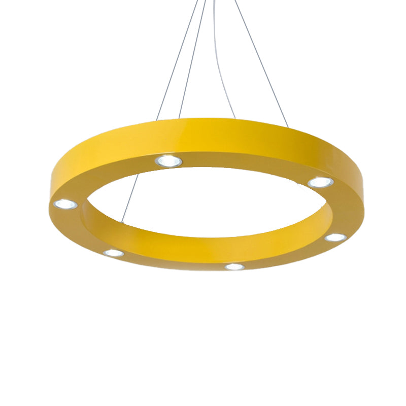 Game Room Ring Hanging Light Metal Modern Lovely LED Ceiling Pendant Clearhalo 'Ceiling Lights' 'Pendant Lights' 'Pendants' Lighting' 189144