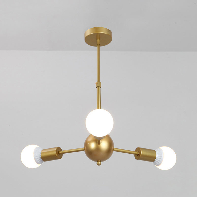 Modern Gold Finish Hanging Lighting Metallic Chandelier Light for Living Room Restaurant Clearhalo 'Ceiling Lights' 'Chandeliers' 'Modern Chandeliers' 'Modern' Lighting' 189185