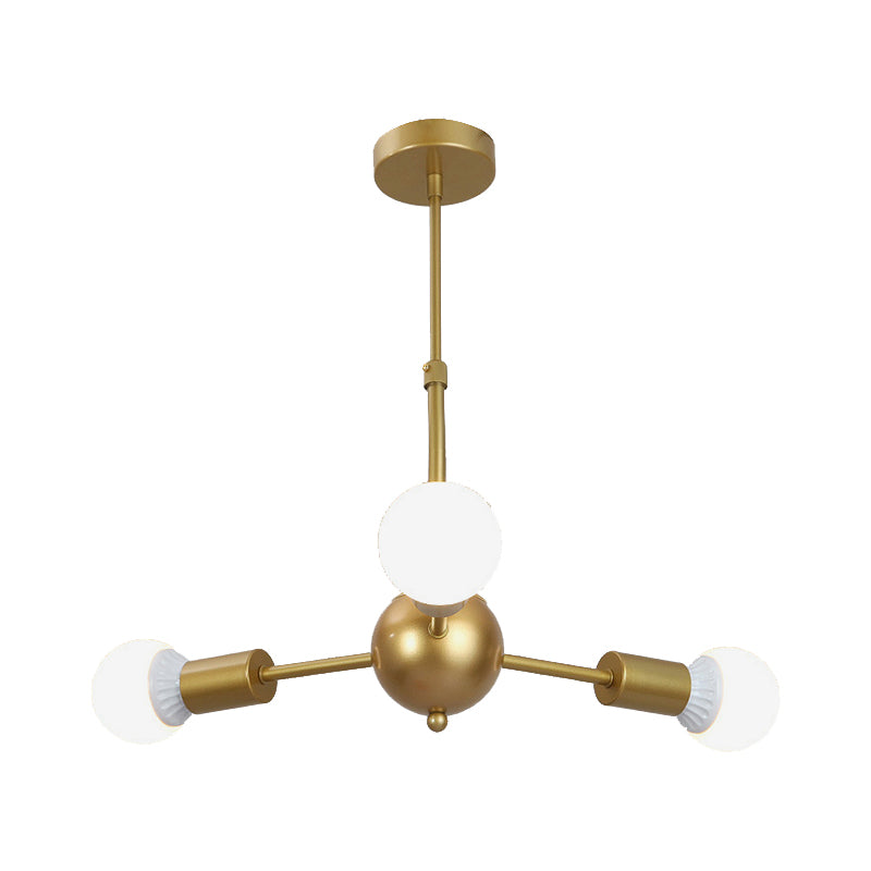 Modern Gold Finish Hanging Lighting Metallic Chandelier Light for Living Room Restaurant Clearhalo 'Ceiling Lights' 'Chandeliers' 'Modern Chandeliers' 'Modern' Lighting' 189186