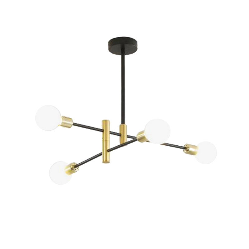 Stacked Adult Bedroom Chandelier Metallic Simple Style Pendant Light in Gold & Black Clearhalo 'Ceiling Lights' 'Chandeliers' 'Modern Chandeliers' 'Modern' Lighting' 189253