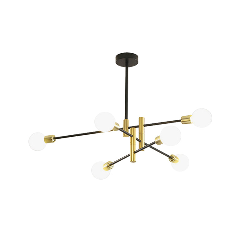 Stacked Adult Bedroom Chandelier Metallic Simple Style Pendant Light in Gold & Black Clearhalo 'Ceiling Lights' 'Chandeliers' 'Modern Chandeliers' 'Modern' Lighting' 189257