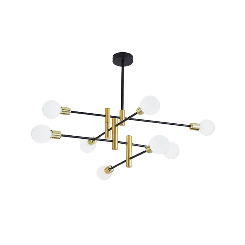 Stacked Adult Bedroom Chandelier Metallic Simple Style Pendant Light in Gold & Black Clearhalo 'Ceiling Lights' 'Chandeliers' 'Modern Chandeliers' 'Modern' Lighting' 189260