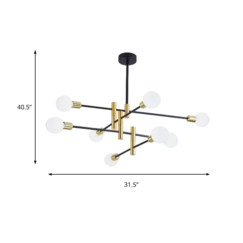 Stacked Adult Bedroom Chandelier Metallic Simple Style Pendant Light in Gold & Black Clearhalo 'Ceiling Lights' 'Chandeliers' 'Modern Chandeliers' 'Modern' Lighting' 189261