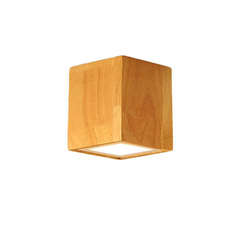 Cylinder Corridor Office Ceiling Mount Light Wood Asian Style Ceiling Lamp in Beige Clearhalo 'Ceiling Lights' 'Close To Ceiling Lights' 'Close to ceiling' 'Flush mount' Lighting' 189264