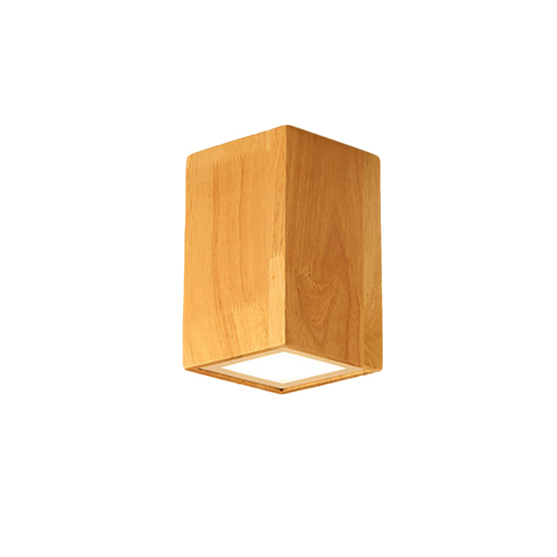 Cylinder Corridor Office Ceiling Mount Light Wood Asian Style Ceiling Lamp in Beige Clearhalo 'Ceiling Lights' 'Close To Ceiling Lights' 'Close to ceiling' 'Flush mount' Lighting' 189267