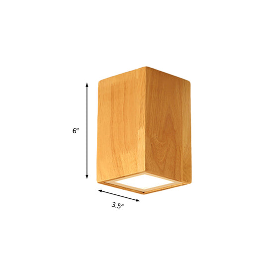 Cylinder Corridor Office Ceiling Mount Light Wood Asian Style Ceiling Lamp in Beige Clearhalo 'Ceiling Lights' 'Close To Ceiling Lights' 'Close to ceiling' 'Flush mount' Lighting' 189268