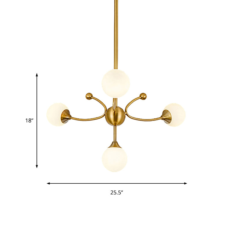 Elegant Style Ball Shade Chandelier Metal Multi-Head Gold Pendant Light for Dining Table Hotel Clearhalo 'Ceiling Lights' 'Chandeliers' 'Modern Chandeliers' 'Modern' Lighting' 189303