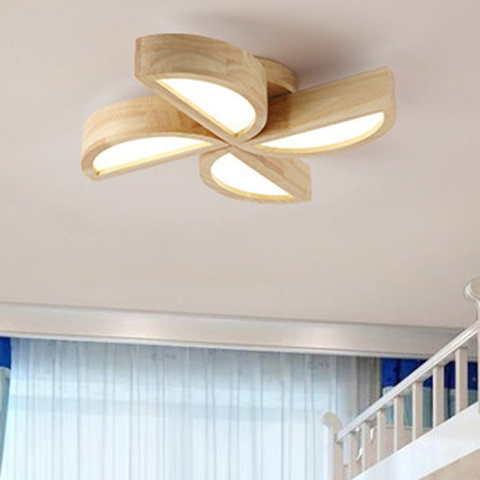 Child Bedroom Toy Windmill Ceiling Light Wood Kids Lovely Beige Flush Mount Light Wood White Clearhalo 'Ceiling Lights' 'Close To Ceiling Lights' 'Close to ceiling' 'Flush mount' Lighting' 189356